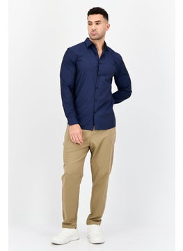 SELECTED Men Regular Fit Solid Long Sleeve Casual Shirt, Navy  - Image 2