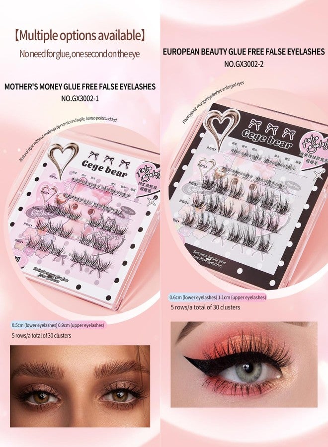 Gege Bear Comic Book Version Glue Free False Eyelashes | Soft Dramatic Volume | Reusable No-Mess | Self-Adhesive Easy Application | Long-Lasting Comfortable Wear for Teens | Bold Eye Makeup | 4 Kawaii Bold Styles | Lightweight Feel Natural for Girls Women (03#Comic Book Version, 30pcs) - Image 3