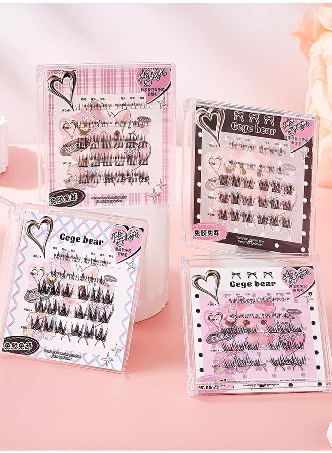 Gege Bear Comic Book Version Glue Free False Eyelashes | Soft Dramatic Volume | Reusable No-Mess | Self-Adhesive Easy Application | Long-Lasting Comfortable Wear for Teens | Bold Eye Makeup | 4 Kawaii Bold Styles | Lightweight Feel Natural for Girls Women (03#Comic Book Version, 30pcs) - Image 1