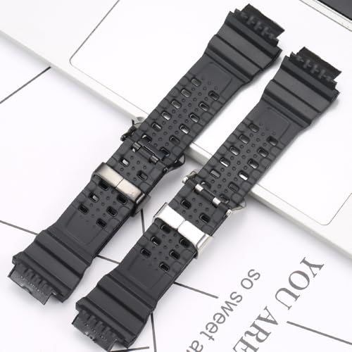 MCXGL Resin Watch Band Strap Compatible with Caiso GW-9400 GW-9400-1 Master Men's Sports Replacement wristband bracelet Black Stainless Steel Buckle and Loop - Image 4