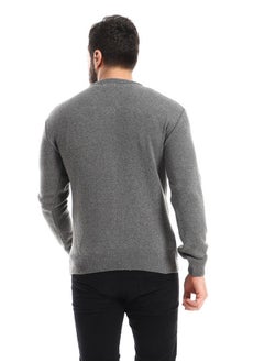 Andora Classic V-Neck Heather Charcoal Pulover  - Image 4