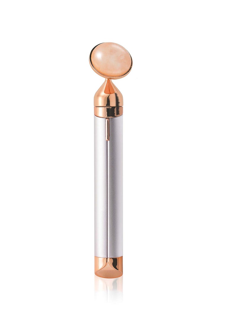 SYOSI Vibration Face-Lifting Instrument, Beauty Instrument Vibrating Facial Roller & Massager, Rose Quartz, for Wrinkles Anti-Aging and Eye Puffiness, Keeping Youthful Skin Tone - Image 2