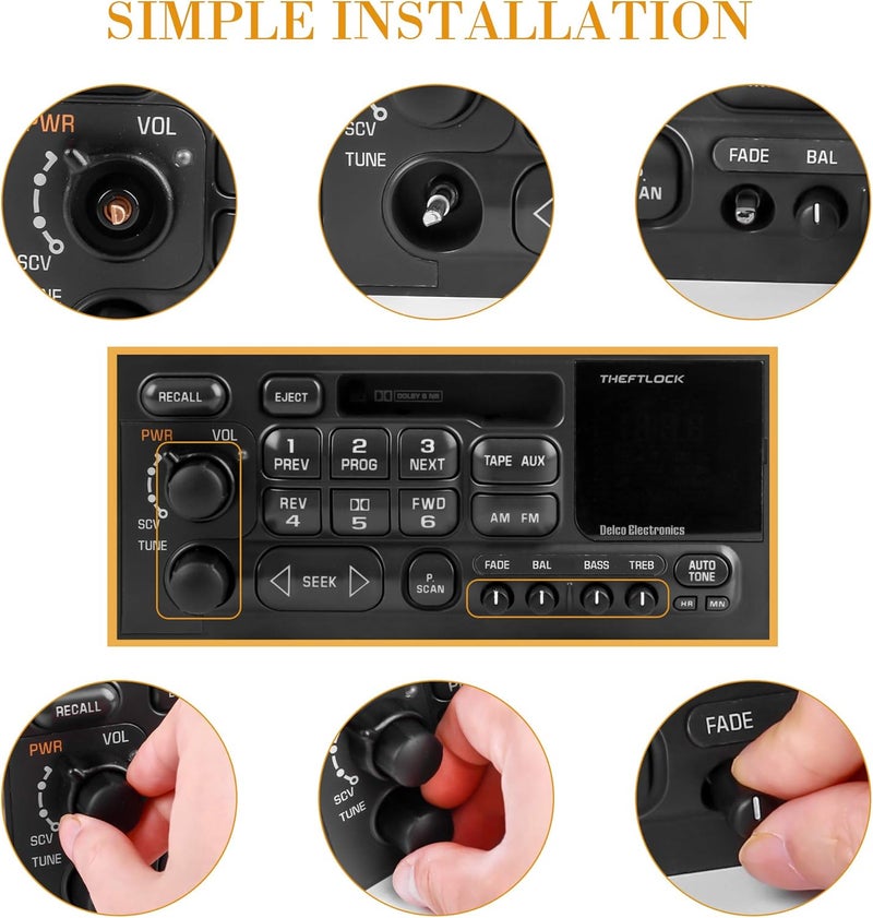 RDBS Radio Accessories 6 PCS Stereo Radio Volume Control Knobs Kit OEM Replacement for GMC Cadillac Chevrolet - Image 5