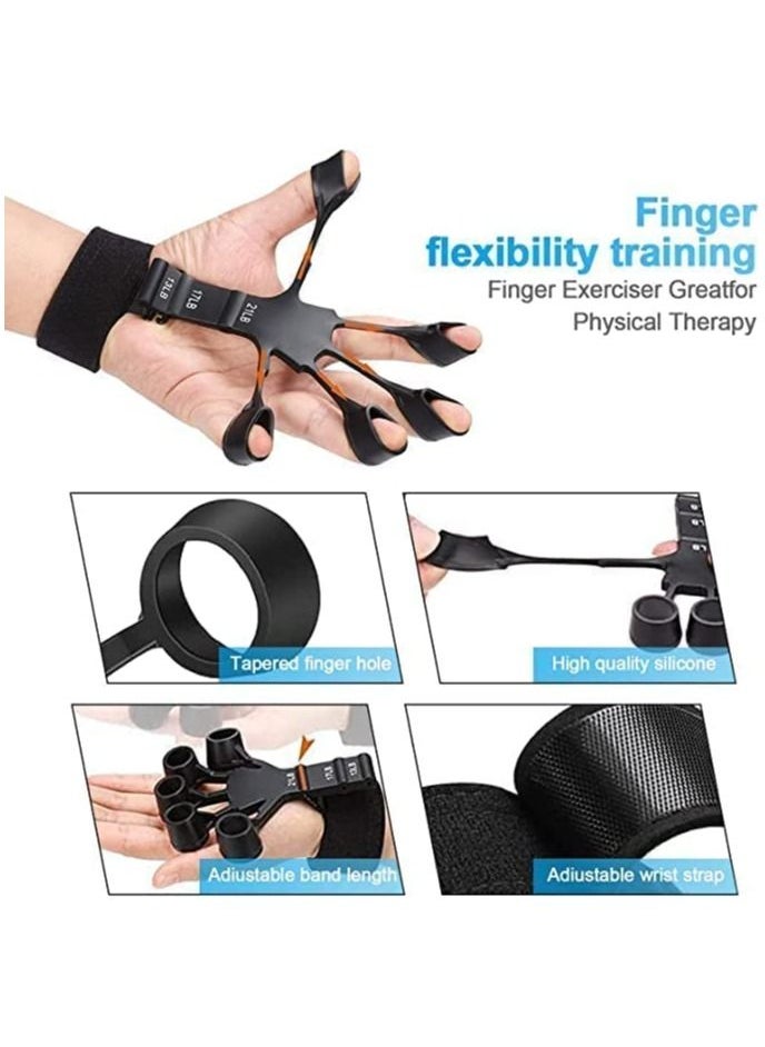 Eworld - Pack of 2 Hand Grip Finger Exerciser Strength Trainer for Flexion Extension Training with 6 Resistant Level - Image 1