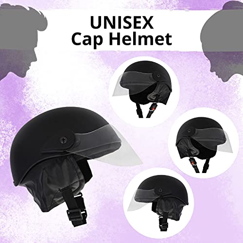 Western Era Half Helmet with Clear Visor for Men & Women ||Safety & Comfort|| Stylish Enhanced Design || (Black Matte) (Medium) - Image 3