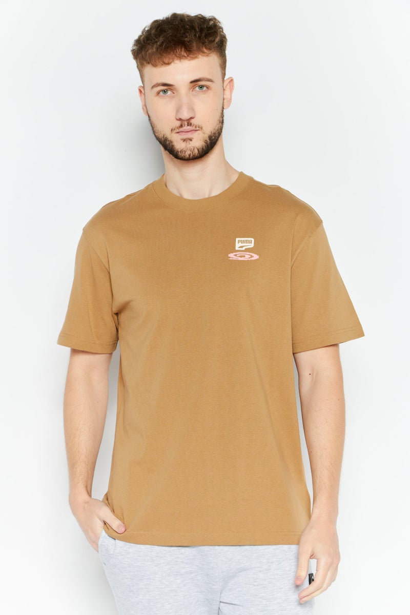 PUMA Men Relaxed Fit Short Sleeve Outdoor T-Shirt, Tan  - Image 1