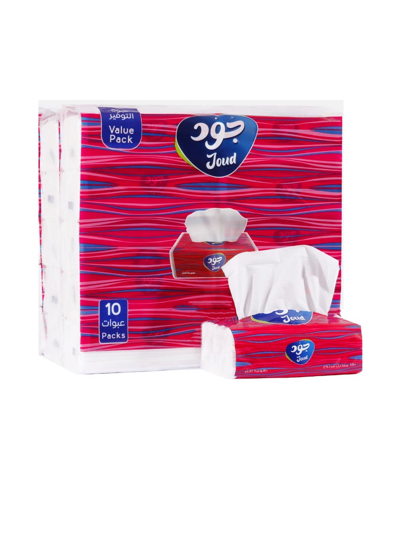 Joud Soft Paper Tissues 180 double Tissues Pack Of 20  ( With a gift Pocket Tissues 18 Pack) - Image 2