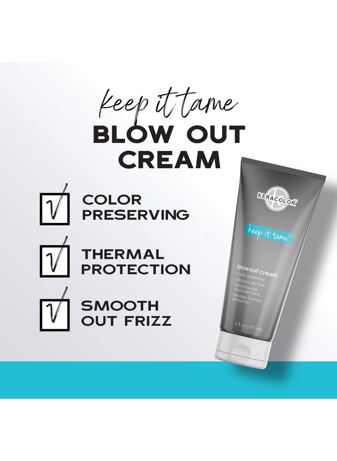 KERACOLOR - Blowout Smoothing Cream For Hair Color Preserving Heat Protectant For Hair Reduces Dry Time Smoothes Frizz & Adds Shine 6 Fl Oz - Image 1