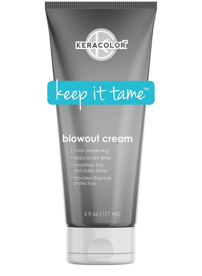 KERACOLOR - Blowout Smoothing Cream For Hair Color Preserving Heat Protectant For Hair Reduces Dry Time Smoothes Frizz & Adds Shine 6 Fl Oz - Image 1