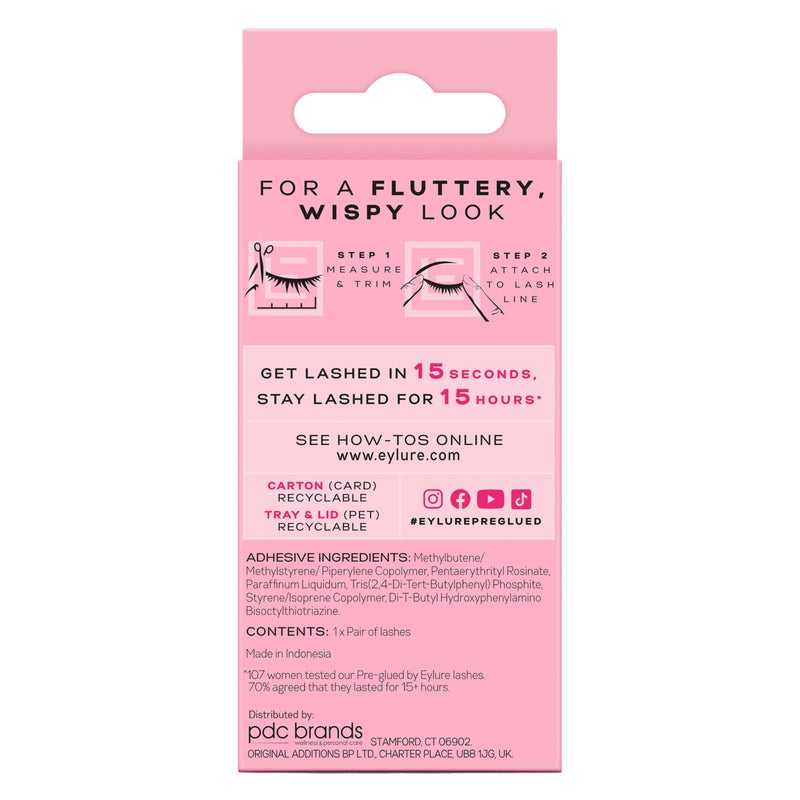 Eylure Pre-Glued False Eyelashes, Wispy Light No. 117 - Image 5