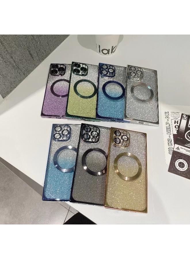 S-TOP Case For iPhone 14 Plus Square Gradient Magsafe Electroplating TPU Phone Case - Image 2