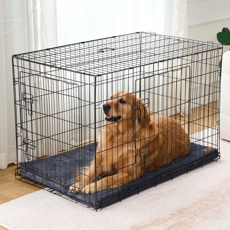 LIORCE Memory Foam Dog Crate Pad - XXL Dog Bed Mat with Removable Washable Cover and Waterproof Lining - Comfy Orthopedic Pet Bed Mat for Extra Large Dogs - Designed for 48-inch Dog Crates, Black - Image 4