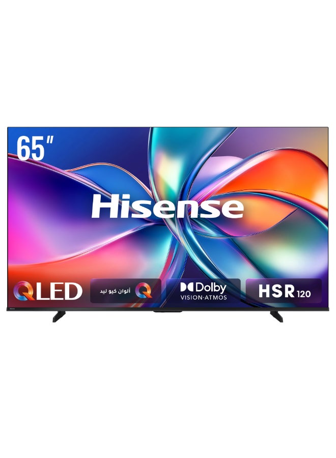 Hisense 65 Inch QLED 4K Smart TV 65E7Q,HSR 120Hz Quantum Dot Colour,Dolby Vision.Atmos,Game Mode Plus,Voice control,AI Light Sensor,350nits Typical brightness,8 Years OS Update 65E7Q Black - Image 1