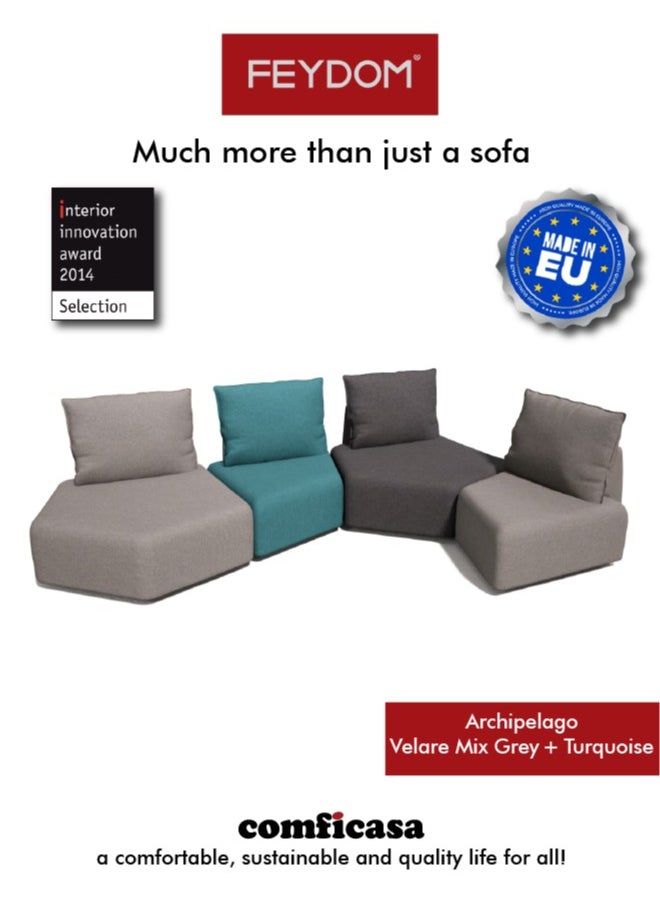 COMFICASA FEYDOM Archipelago Modular Sofa - Velare Mix Turquoise 