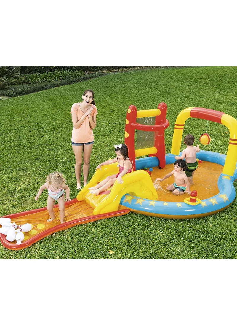 بست واي Fastastic Inflatable Entertainment Pool with 62002 Pump - 53068 Slides