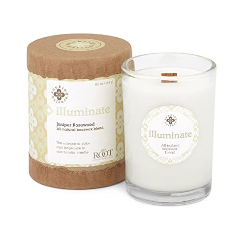 Root Candles Seeking Balance Wood Wick Spa Candle Aromatherapy Candles, 6.5-Ounce, Illuminate: Juniper Rosewood - Image 1