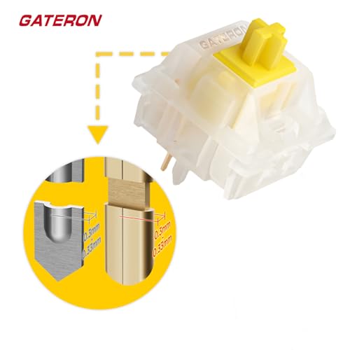 GATERON KS-3X1 Milky Yellow Pro V2 Pre Lubed 5pin Linear Switches for MX Mechanical Keyboard (90pcs, Milky Yellow Pro V2) - Image 3