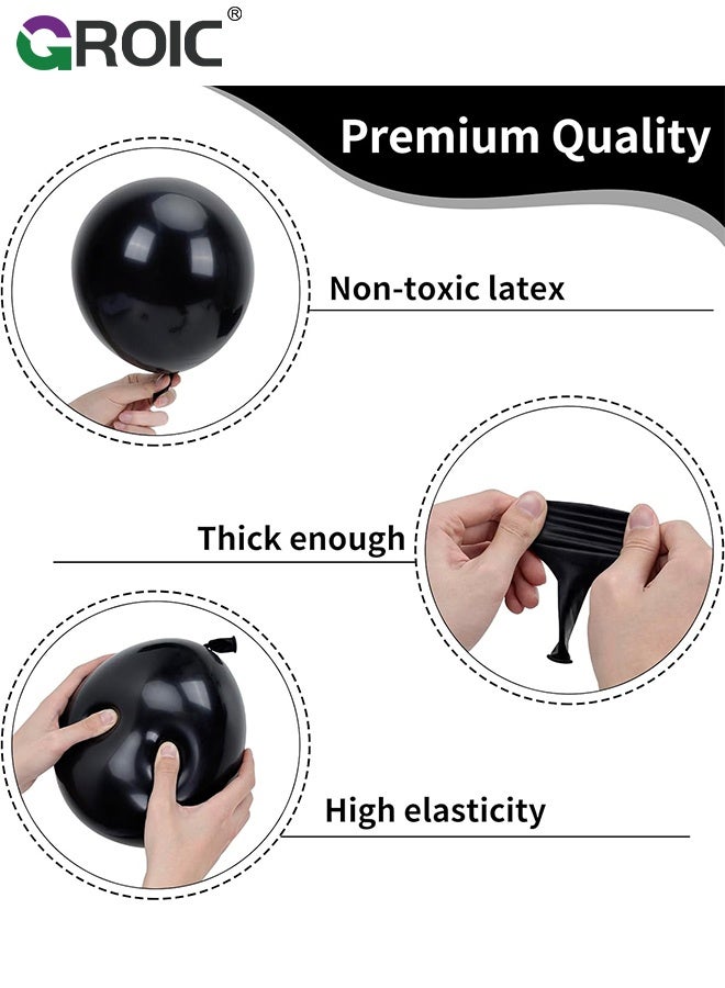 GROIC طقم بالونات أسود ووردي، بالونات عيد الميلاد مع رباط، قمر، قلب ونجمة، طقم قوس بالونات، طقم زينة بالونات لزينة عيد الميلاد، حفلات استقبال المواليد، الزفاف والاحتفالات - Image 3