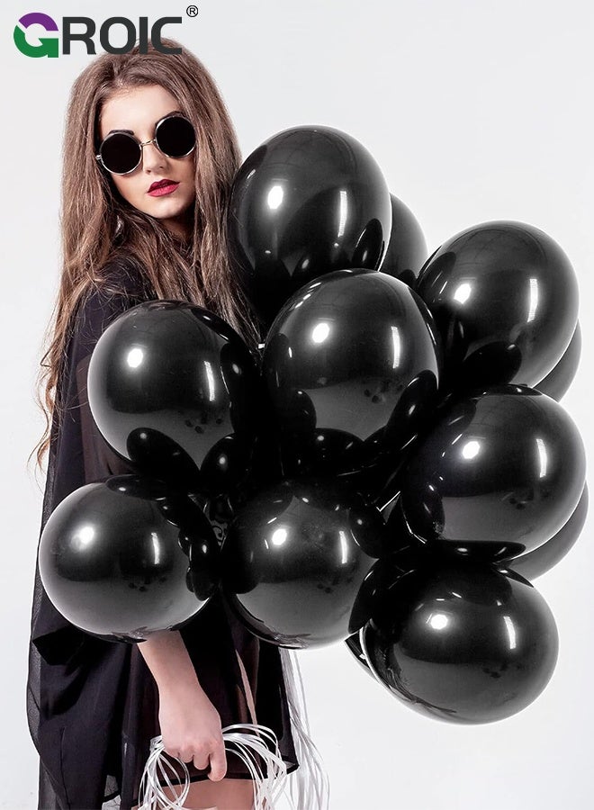GROIC طقم بالونات أسود ووردي، بالونات عيد الميلاد مع رباط، قمر، قلب ونجمة، طقم قوس بالونات، طقم زينة بالونات لزينة عيد الميلاد، حفلات استقبال المواليد، الزفاف والاحتفالات - Image 5