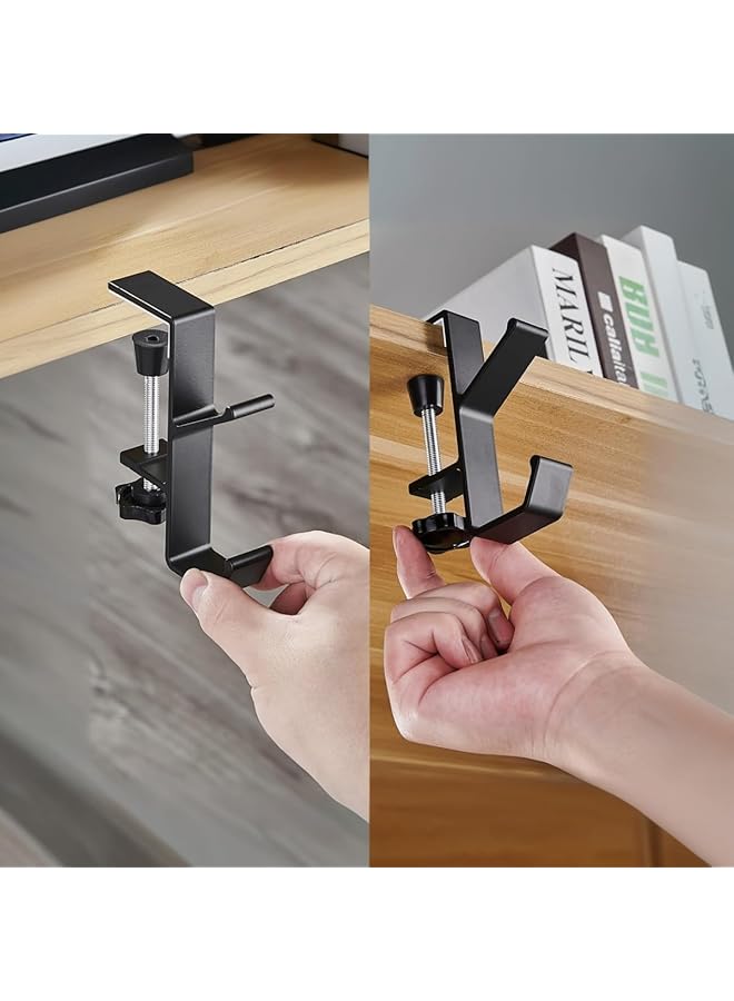 erorex Convenient Clamp On Under Desk Headphone And Backpack Hook Adjustable Arm Black Finish. Keep Handbags Purses And Headphones Neatly Organized And Accessible Under Your Desk.  - Image 5
