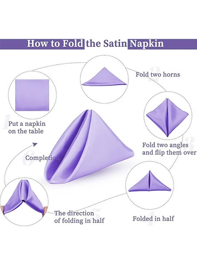 Quantum 10 Pcs Satin Napkins, Washable Polyester Square Table Napkins, Soft Smooth Fabric Napkins for Wedding Dinner Party Decoration - Image 4