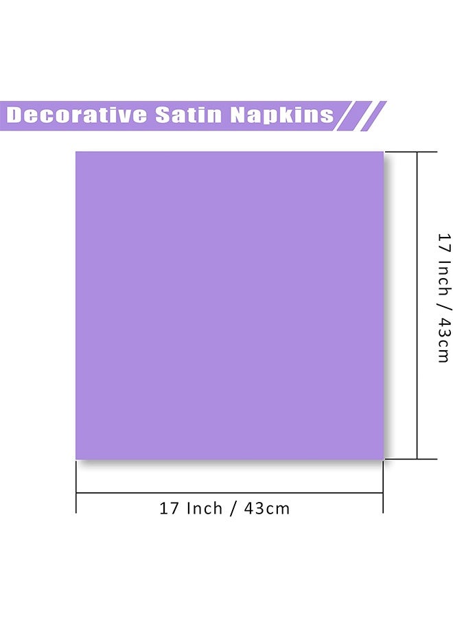 Quantum 10 Pcs Satin Napkins, Washable Polyester Square Table Napkins, Soft Smooth Fabric Napkins for Wedding Dinner Party Decoration - Image 2