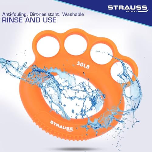 STRAUSS Silicone Adjustable Finger and Hand Exerciser | Finger&Palm Gripper | Hand Strengthener for Carpal Tunnel Relief and Grip Strength for Men & Women, (Orange) - Image 5