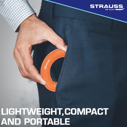 STRAUSS Silicone Adjustable Finger and Hand Exerciser | Finger&Palm Gripper | Hand Strengthener for Carpal Tunnel Relief and Grip Strength for Men & Women, (Orange) - Image 4