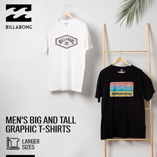 Billabong Big and Tall T-Shirts for Men, Cotton Mens Beach Summer Tees 2 Pack White/Black - Image 4
