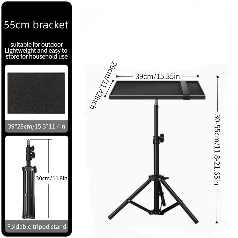 Adjustable Projector Stand With Tray Laptop Tripod T20 Hard Tray 21.65inch Floor Desk Mount - Image 2