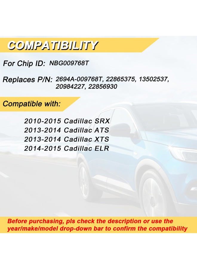 Vurkcy Key Fob Replacement for 2010-2015 SRX ATS XTS ELR, NBG009768T, 2pcs - Image 2