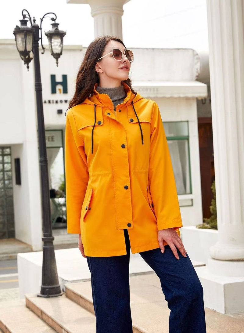 Loquat Autumn Winter Women's Hooded Windbreaker Casual Coat  - Image 1