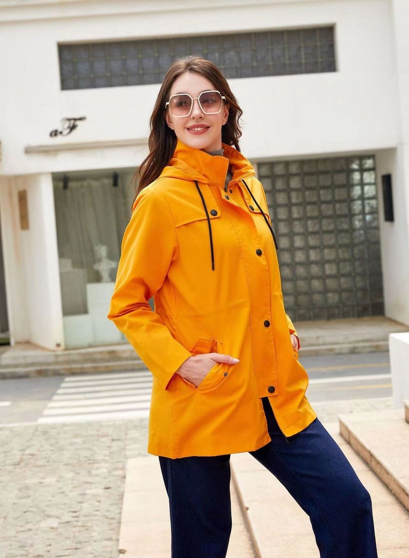 Loquat Autumn Winter Women's Hooded Windbreaker Casual Coat  - Image 2