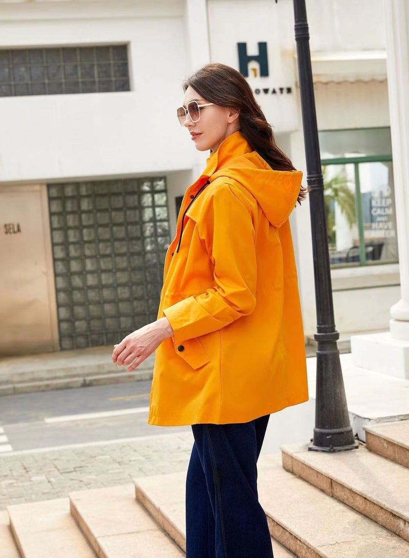 Loquat Autumn Winter Women's Hooded Windbreaker Casual Coat  - Image 3