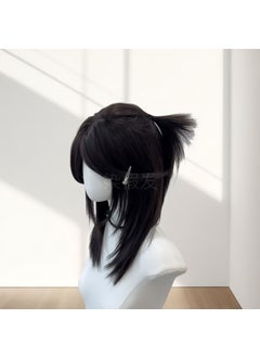 Stylish Unisex Wolf-tail Mullet Wig Mid-Part ShortUpgrade extension [brown and black 2.0] hair net-simulation protein wire Upgrade extension [brown and black 2.0] hair net-simulation protein wire