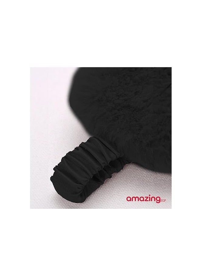 amazing.EGP Soft and Comfortable Faux Fur Sleeping Eye Cover, Velvet Sleeping Eye Mask Soft Faux Fur, Comfortable Satin Cover for Women and Men (Black) - Image 5