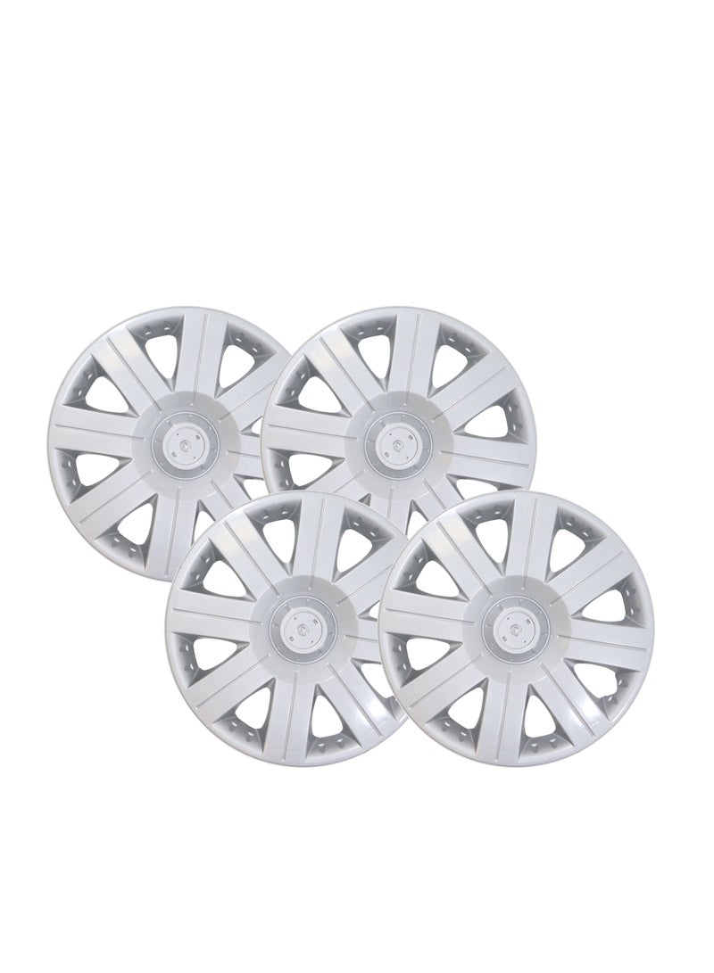 14 Inch Silver Universal Type R Hubcap Wheel Covers - Set Of 4