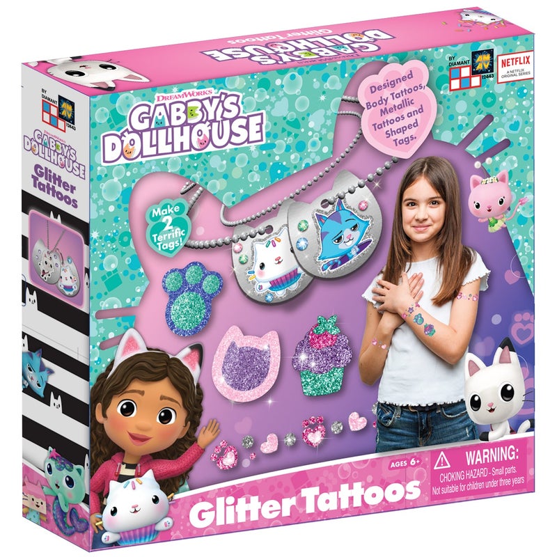 Amav Gabby's Dollhouse Glitter Tattoos - Image 1