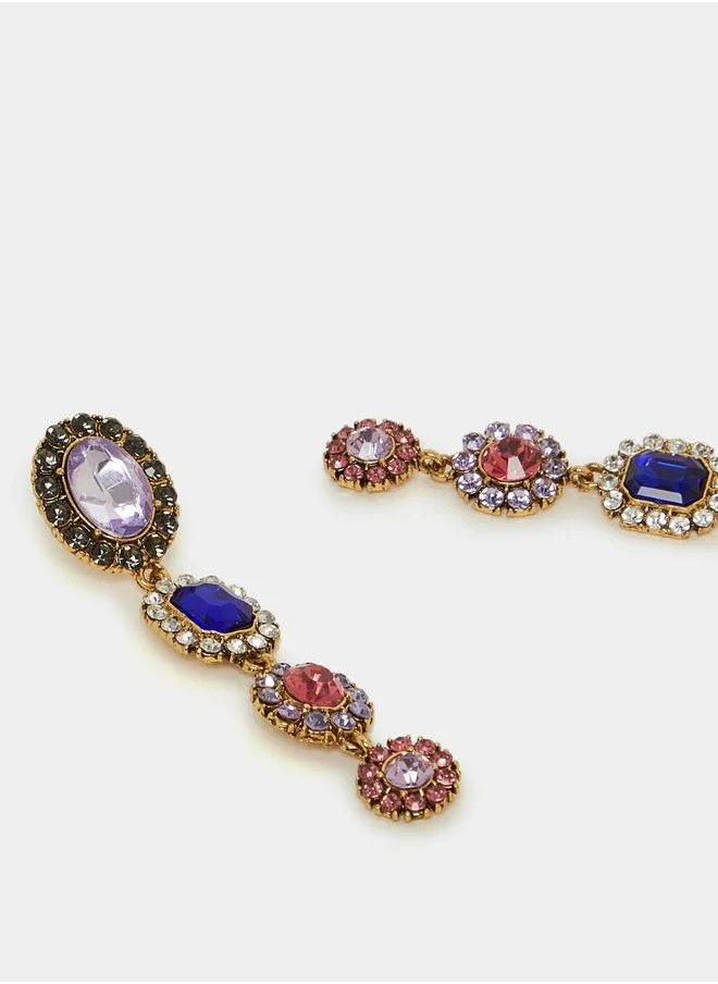 Styli Embellished Faux Crystal Earrings