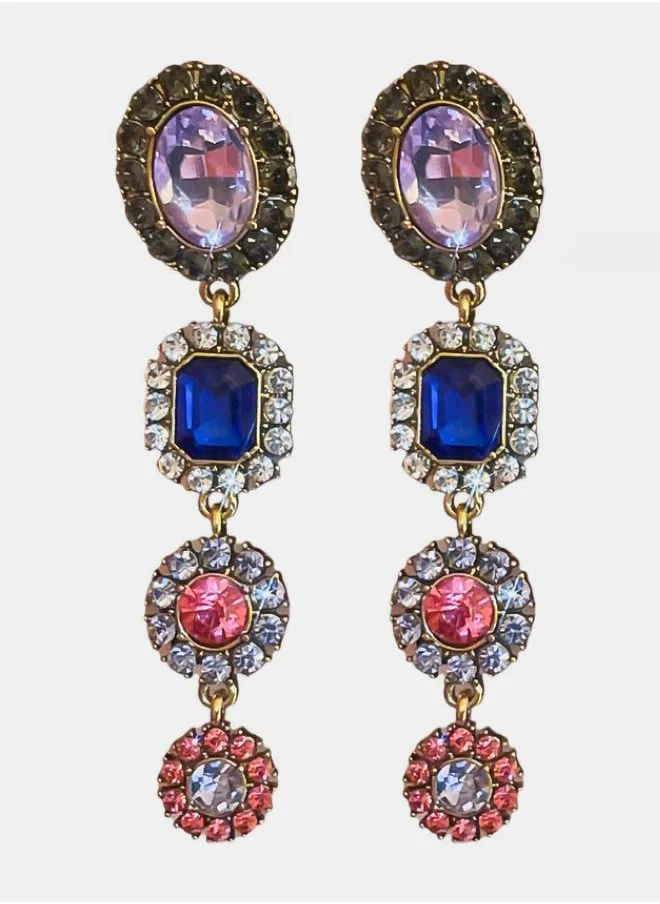 Styli Embellished Faux Crystal Earrings