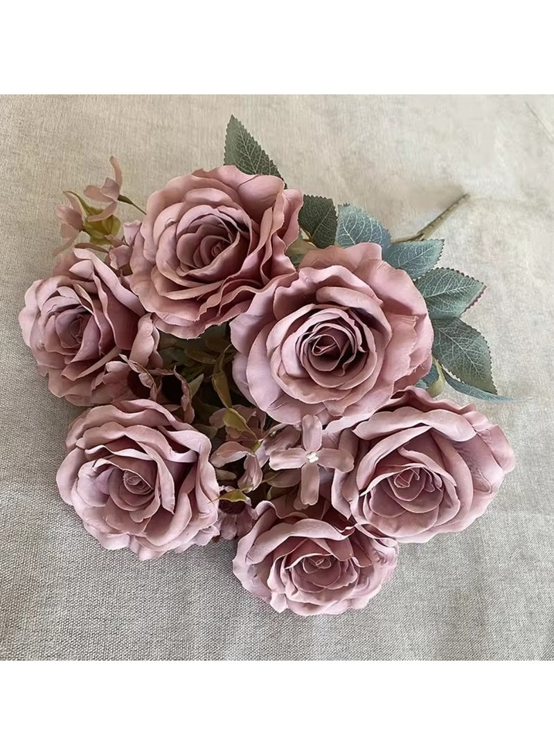 Huitich Artificial Flower Decor for Home, Parties, and Weddings Dark Cameo Brown  - Image 5