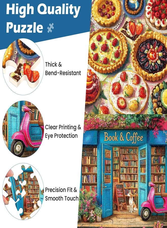 WSCXSC 2 Pack 500 Pieces Puzzle for Adults,Bookstore Jigsaw Puzzles 500 Pieces Delicious Pie Dessert Puzzles for Adults 500 Piece Colorful Premium Cardboard Puzzle Family Activity Gift 20.5x15 in - Image 5
