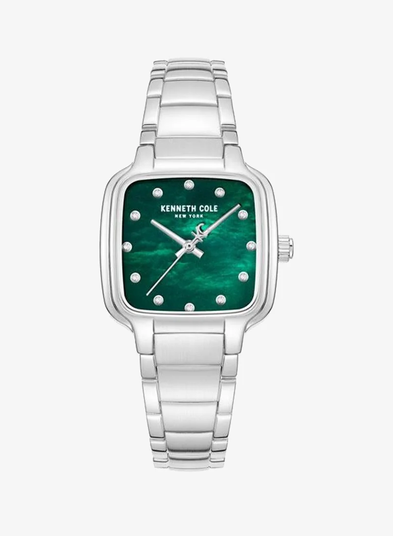 Kenneth Cole New York Broome Green Mother-of-pearl Dial Stainless Steel Bracelet Analog Watch for Women - 28mm