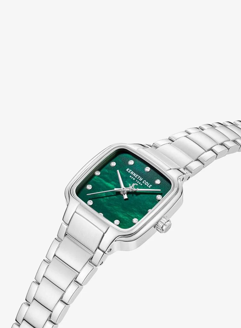 Kenneth Cole New York Broome Green Mother-of-pearl Dial Stainless Steel Bracelet Analog Watch for Women - 28mm