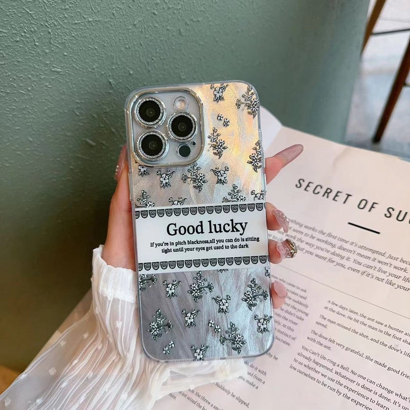 Fashionable Feather Yarn Bow iPhone 16 Pro Max Phone Case Apple 15 Color Silver Ins Style 14 Electroplated Hard Case - Image 2
