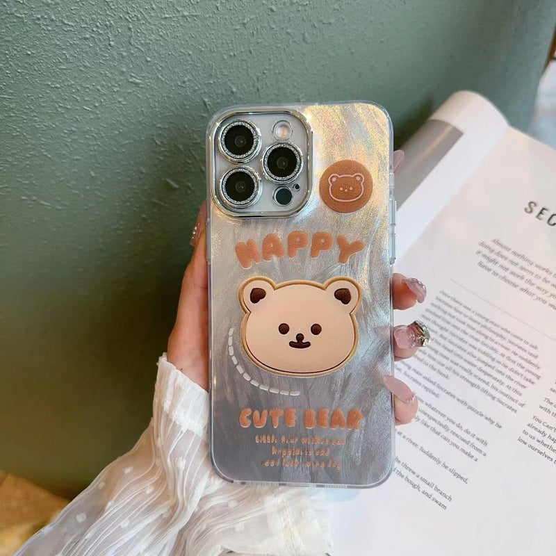 Fashionable Feather Yarn Bow iPhone 16 Pro Max Phone Case Apple 15 Color Silver Ins Style 14 Electroplated Hard Case - Image 5