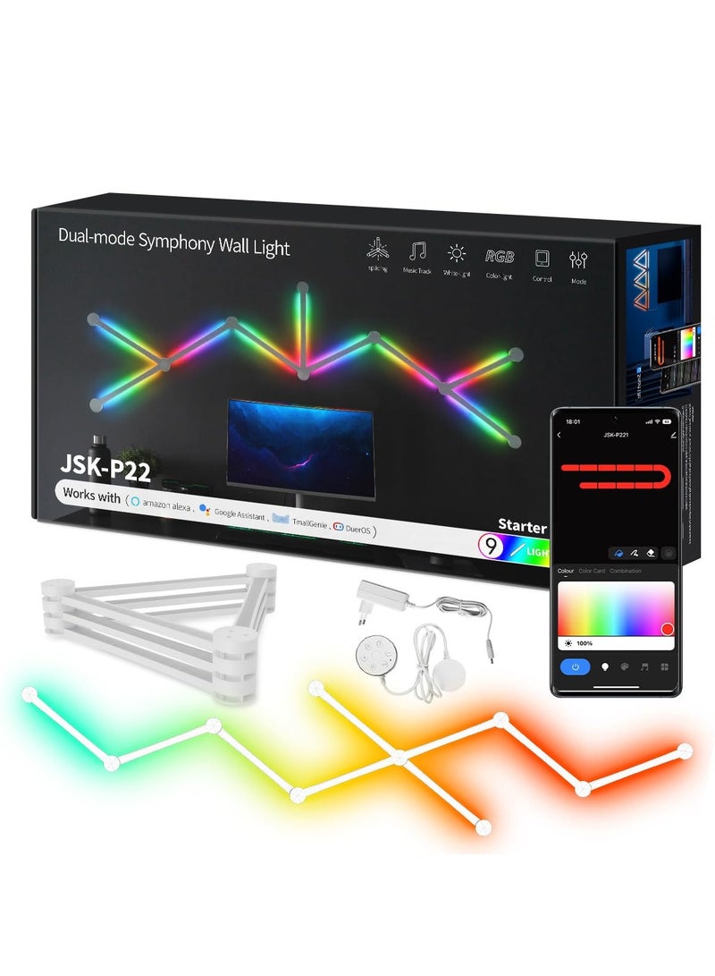 جوشبيرغ إضاءة حائط LED RGB بتقنية WiFi لغرفة الألعاب مع مزامنة الموسيقى - Image 1