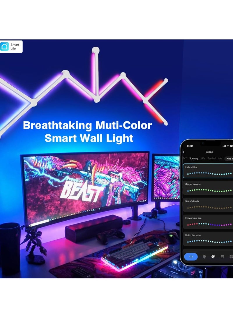 جوشبيرغ إضاءة حائط LED RGB بتقنية WiFi لغرفة الألعاب مع مزامنة الموسيقى - Image 2