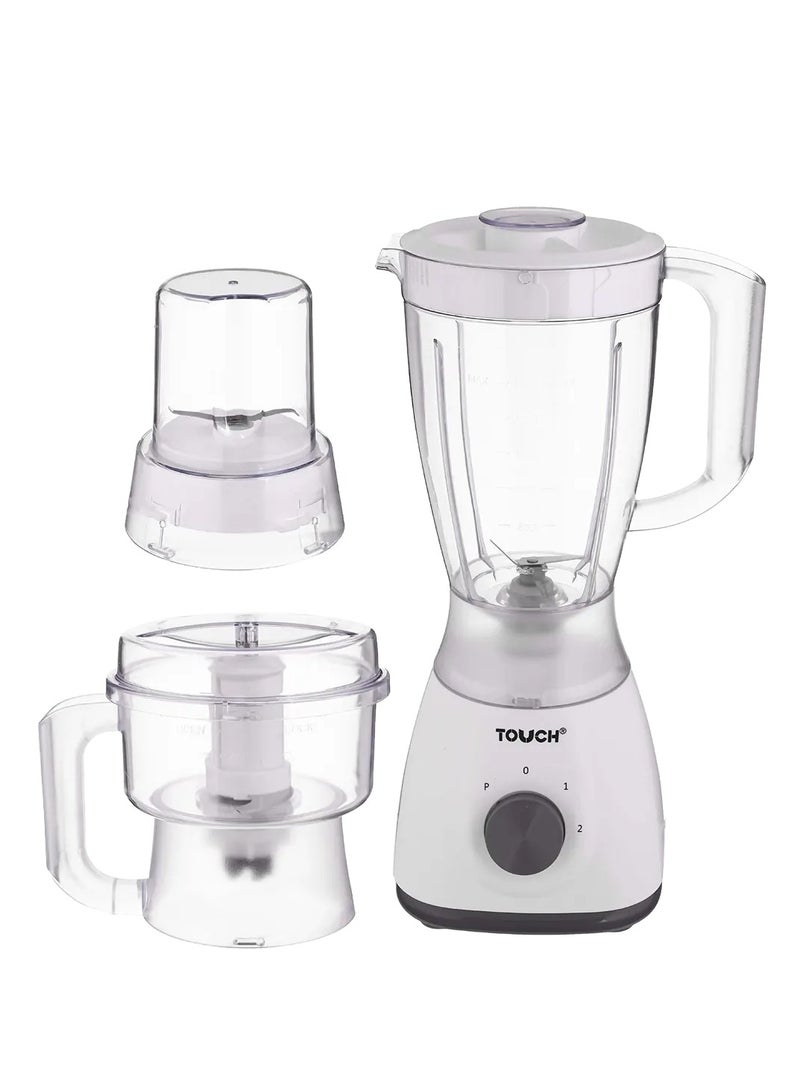 تاتش خلاط كهربائي، 600 وات، 1.5 لتر، مطحنة وكبة، أبيض، موديل، 40573 - Image 1
