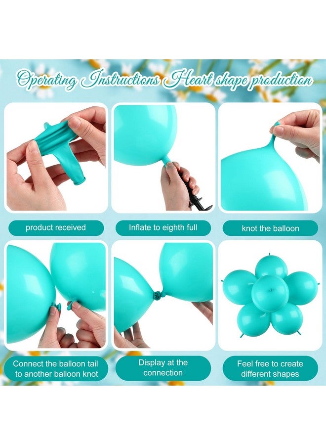 مينبلان 100 قطعة من بالونات الربط، بالونات اللاتكس القابلة للربط، ديكور حفلات الزفاف (أزرق بحيرة 10 بوصة) - Image 3